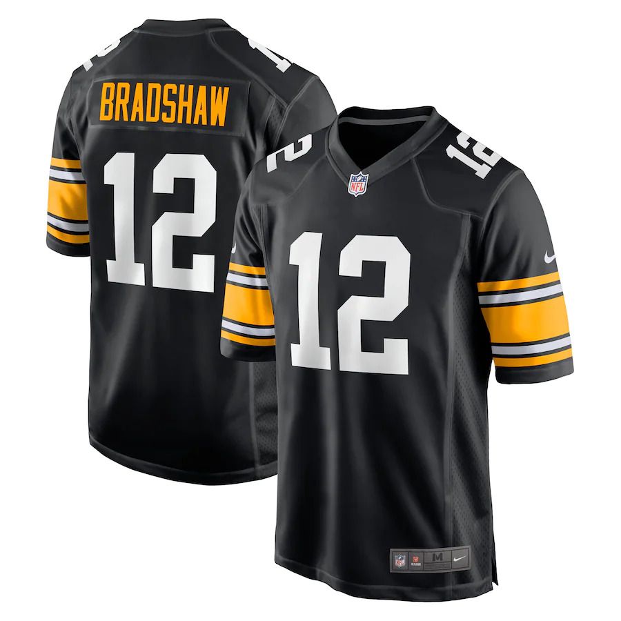 Men Pittsburgh Steelers #12 Terry Bradshaw Nike Black Retired Player NFL Jersey->pittsburgh steelers->NFL Jersey